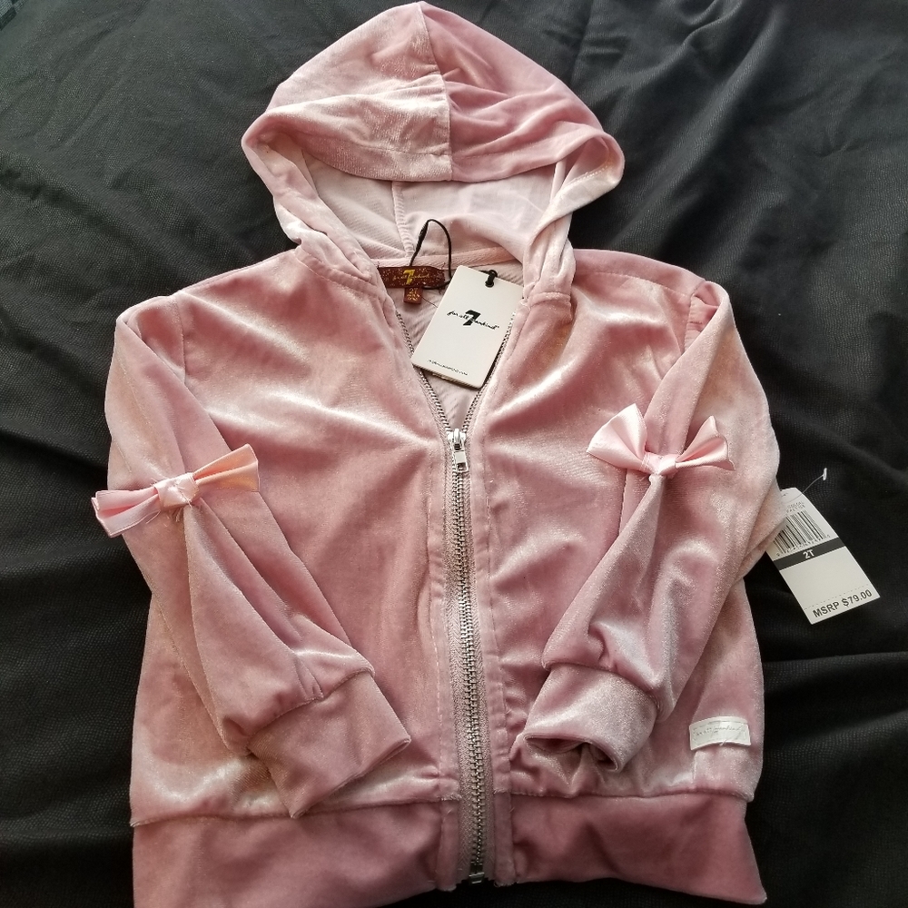 7 For All Mankind Girls 2T Velour Jacket NWT
